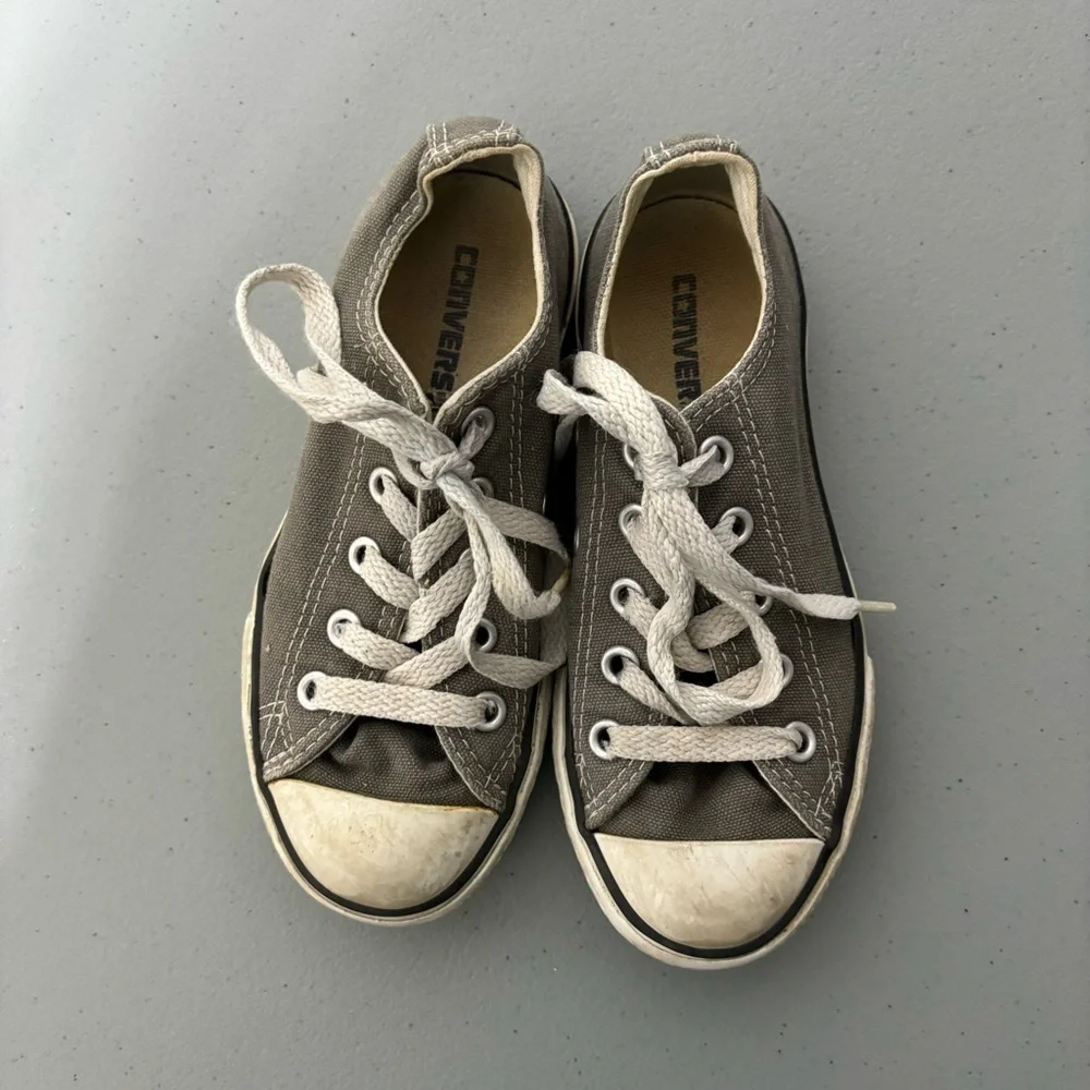 Converse Gray Sneakers Lace Up Youth Size 11
